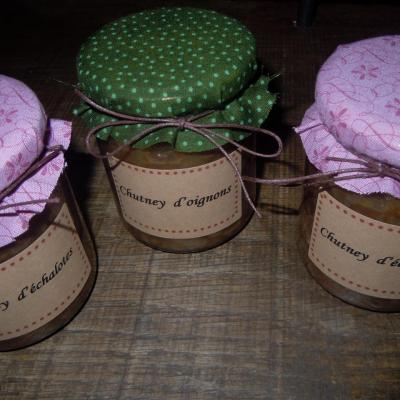 chutneys d'échalotes et d'oignons